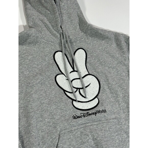 2025 Walt Disney World Park Mickey Peace Sign Hoodie Pullover Sweatshirt Gray XS - Picture 4 of 11